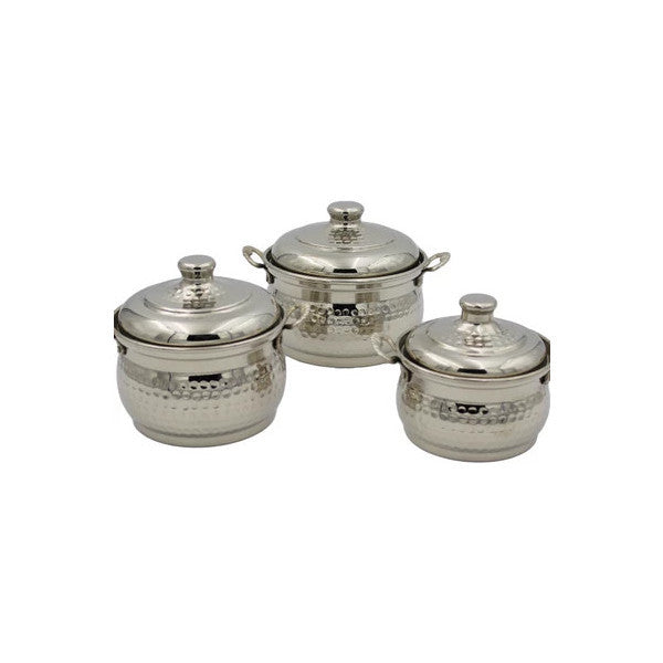 Turna Copper Mini Casserole Pot Set Of 3 Hand Forged Nickel Turna8184-2