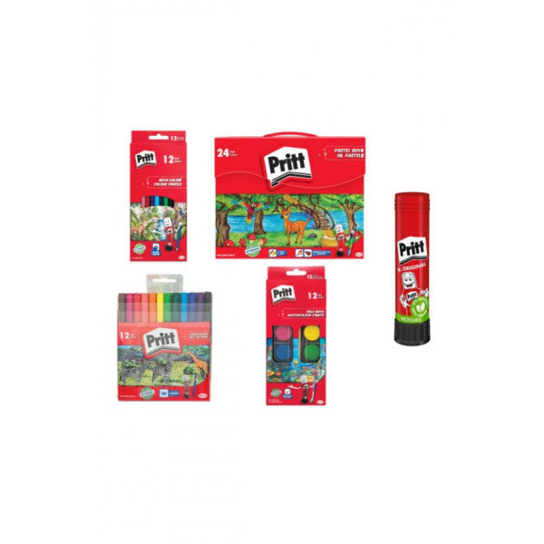 Pritt Paint Set Water Color + Dry Color + Felt Paint + Wax Crayon + 22G Set