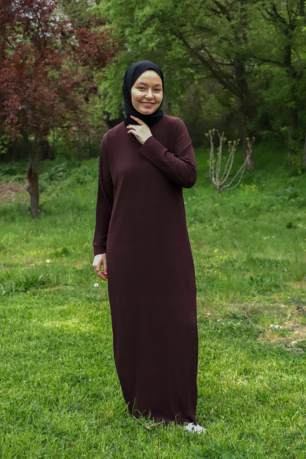 25013 Women's Pleated Sandy Maxi Lifeguard Dress Brown