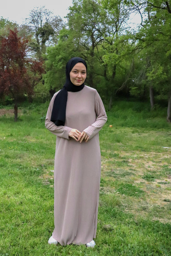 25013 Women's Pleated Sandy Maxi Length Rescue Dress Mink