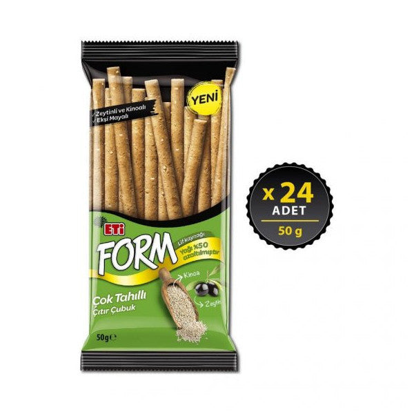 Eti Form Crispy Stick Cracker With Olives And Quinoa 50 Gr X 24 Pieces