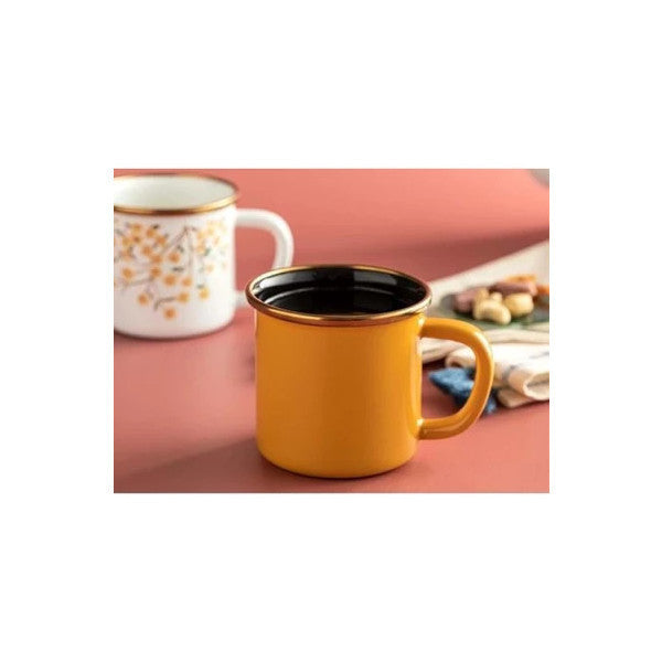 Bonera Enamel Mustard Yellow Mug Camping Coffee Cup