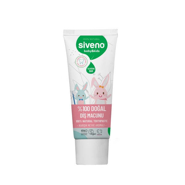 Siveno 100% Natural Fluoride-Free Mixed Fruit Flavored Toothpaste For Baby And Children 50 Ml