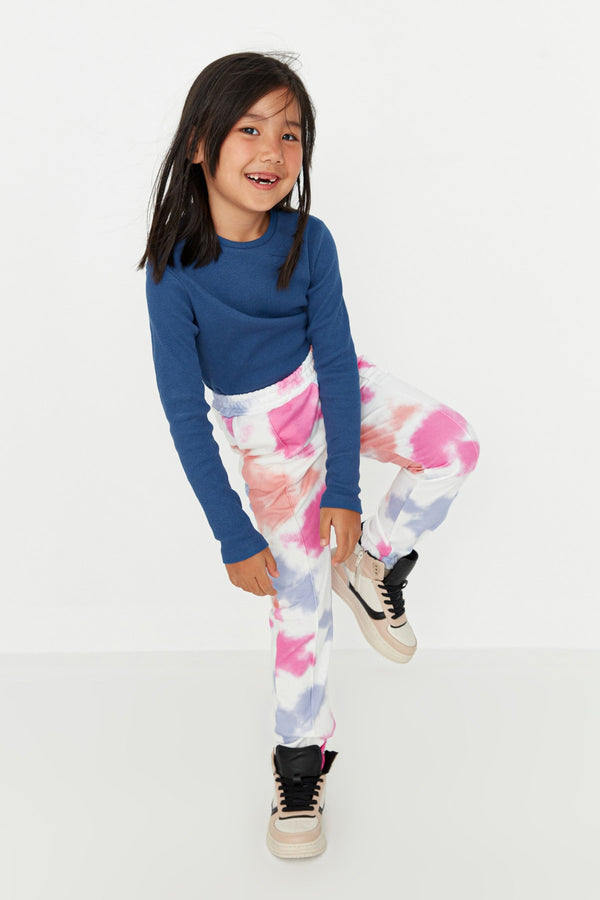 TRENDYOLKIDS Tie Dye Washed Girl Knitted Thin Sweatpants TKDAW22EA0108