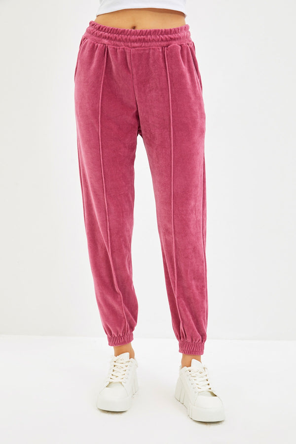 Trendyolmilla Velvet Loose Jogger Knitted Sweatpants Twoaw21Ea0201