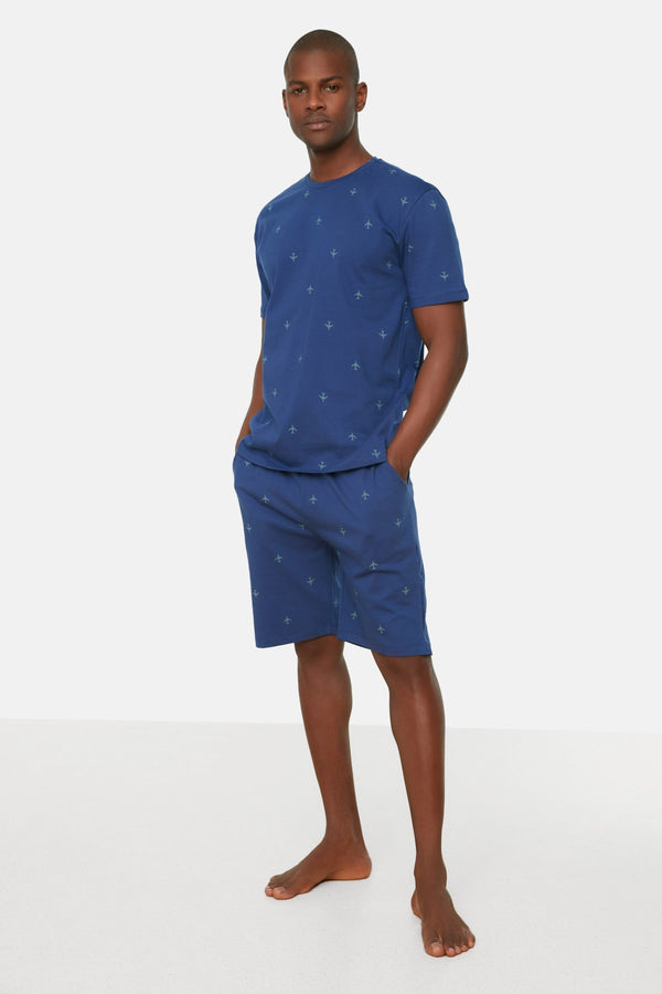 TRENDYOL MAN Men's Regular Fit Printed Knitted Pajamas Set THMSS21PT0923