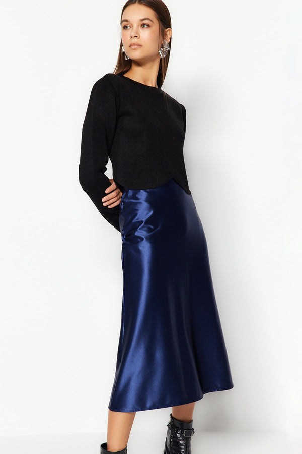 Trendyolmilla Midi Satin Skirt Twoaw24Et00088