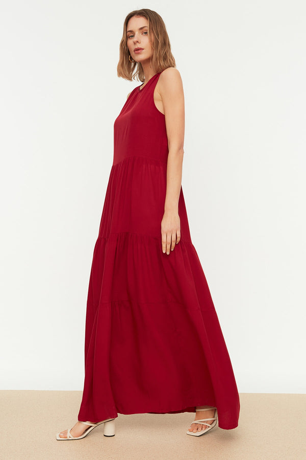 TRENDYOLMİLLA Claret Red Wide Cut Dress TWOSS20EL1954