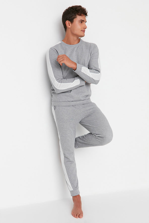 Trendyol Man Men's Regular Fit Color Block Detailed Knitted Pajamas Set Thmaw21Pt0368