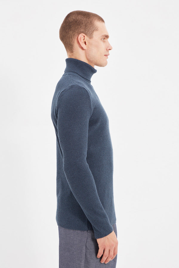 Trendyol Man Men Slim Fit Turtleneck Corduroy Knitted Sweater Tmnaw20Mg0031