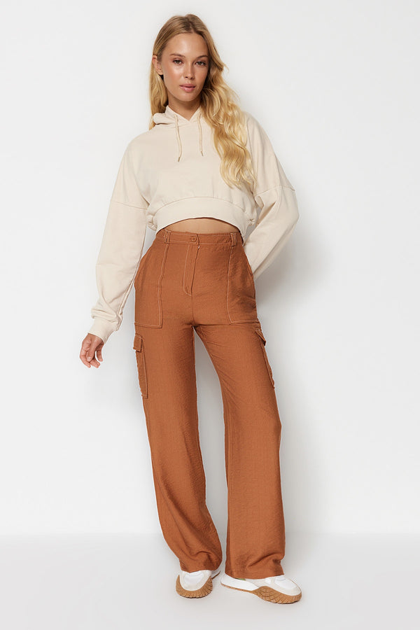 TRENDYOLMİLLA Contrast Stitch Detail Cargo Trousers TWOSS21PL0288