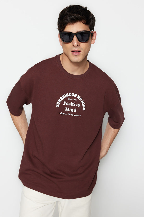 Trendyol Man Petrol Men's Oversize Cycling Collar Short Sleeve T-Shirt Tmnss23Ts00083