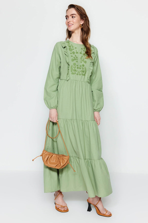 Trendyol Modest Ruffle Detailed Embroidered Woven Dress TCTSS22EB0004