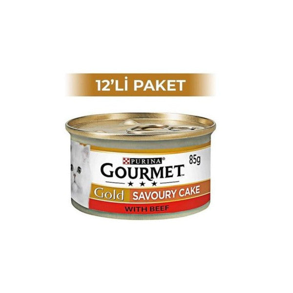 Gourmet Gold Savory Cake Canned Cat With Beef 85 Gr X 12 Pieces