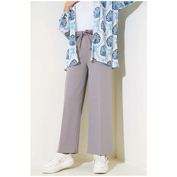 Belted Double-Breasted Trousers İn Grey