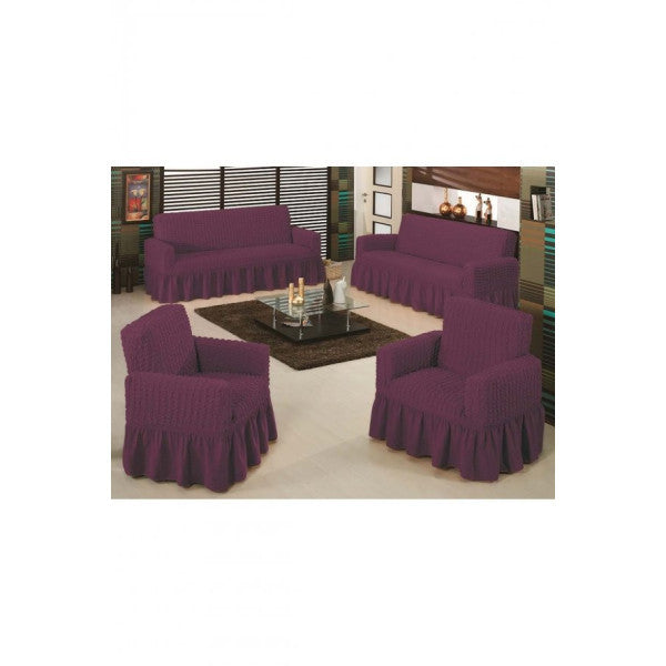 Plum Sofa Cover Maxi Set (3+3+1+1)