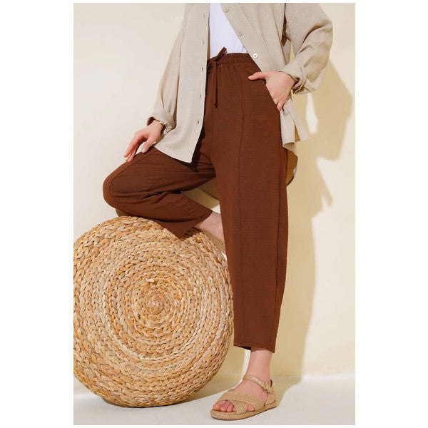 Stitched Ayrobin Trousers Brown