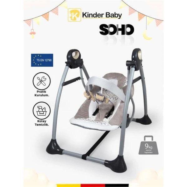 Kinder Baby Soho Swing With Toys, Baby Carrier Gray