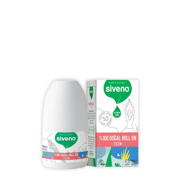 Siveno 100% Natural Roll-On Teen Girl Deodorant Sweat Odor Preventive Herbal Stainless Vegan 50 Ml