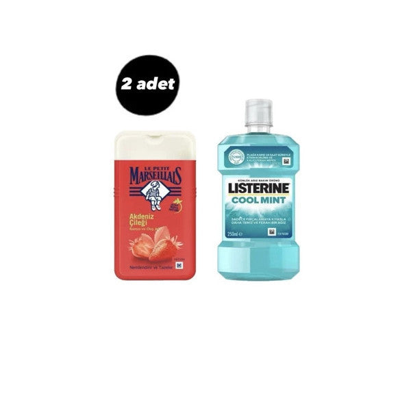 Le Petit Marseillias Mediterranean Strawberry Shower Gel 250 Ml Listerine Cool Mint Mouthwash 250 Ml X2