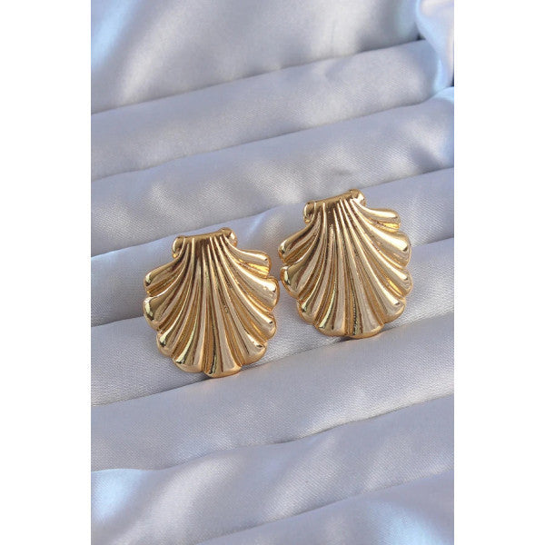 316L Steel Gold Color Oyster Model Earring