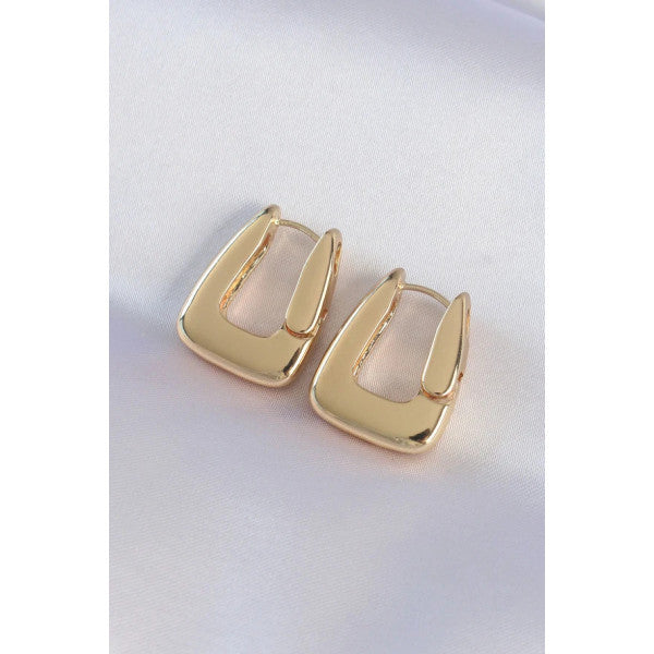 Brass Gold Color Thick Earrings