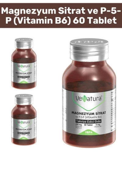 Venatura Magnesium Citrate And P-5-P (Vitamin B6) 60 Tablets - 3 Pieces