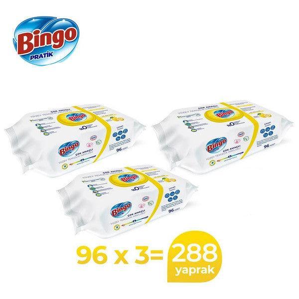 Bingo Practical Surface Cleaning Towel Lemon Scented 96X3 (288 Sheets)