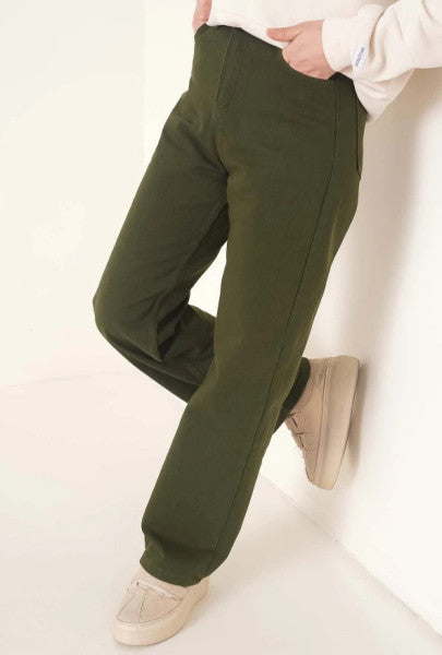 Tube Leg Khaki Jean Trousers