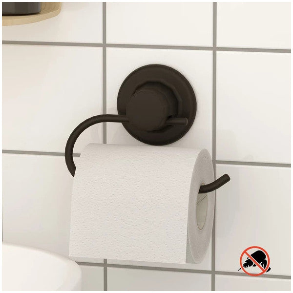 Teknotel Drilling No Screw Drill! Vacuum Toilet Paper Holder Matte Black Dm239