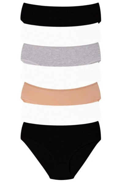 Vos Versa Kozabiat Women's Underwear 7-Pack Batu-Genıs Hip-Wide Mixed Colors - Xl, Xxl, 3Xl Vkb1006