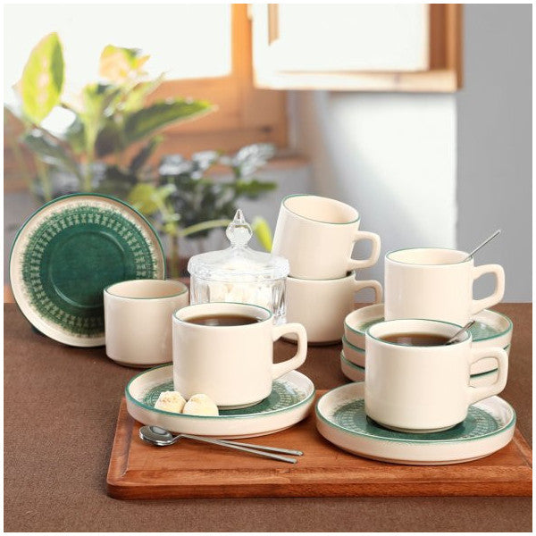 Keramika Maya Stackable Tea Set 12 Pieces For 6 People - 20789-98