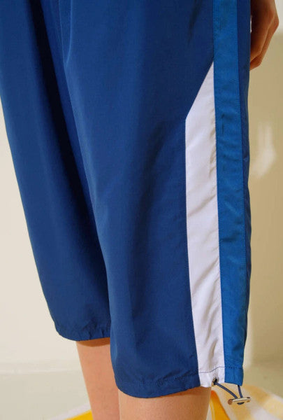 Capri Shorts Swimsuit With Pockets Light Navy Blue