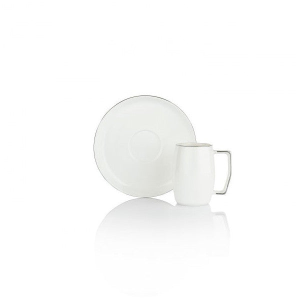 Schafer Flott 6-Piece Coffee Cup Set-12 Pieces-Silver