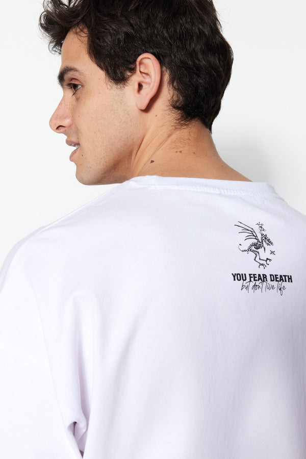 TRENDYOL MAN Men's Oversize Printed Short Sleeve T-Shirt TMNSS23TS00099