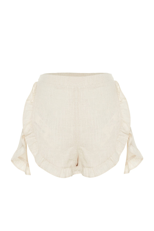 TRENDYOLMİLLA Linen Look Frill Detailed Shorts & Bermuda TBESS23SR00046