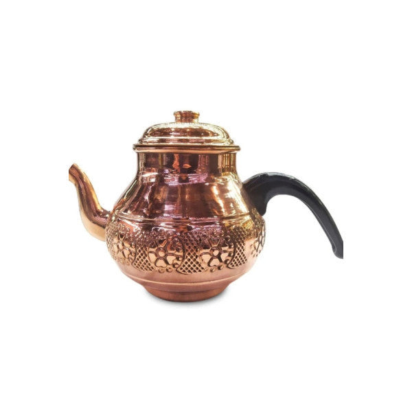 Daisy Patterned Copper Teapot Compatible With Samovar