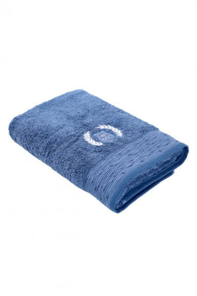 Ecocotton Derin Bath Towel 100 Organic Cotton Embroidered Dark Blue 80X150 Cm