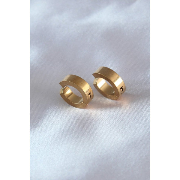 Steel Gold Color Compression Men's Earrings