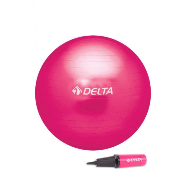 Delta 55 Cm Fuchsia Deluxe Pilates Ball And Double-Sided Pump Set