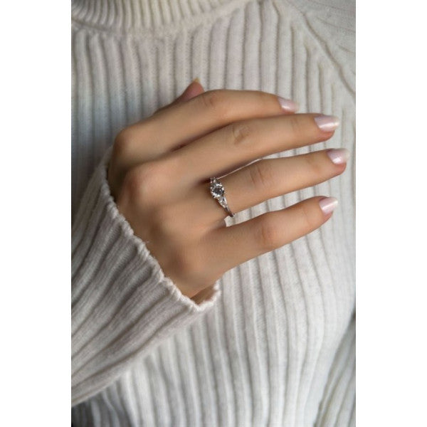 Silver Solitaire Ring