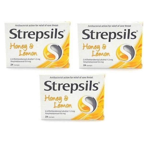 Strepsils Honey And Lemon Flavored 24 Pastilles 3 Boxes