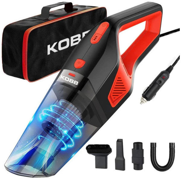 Kobb Kbv12 12Volt/120Watt Car Vacuum Cleaner + 5 Piece Accessory Set + Carrying Bag