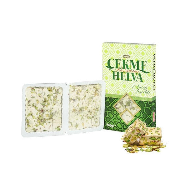 Elvan Pulled Halva With Pistachio 240 Gr. (1 Pack)