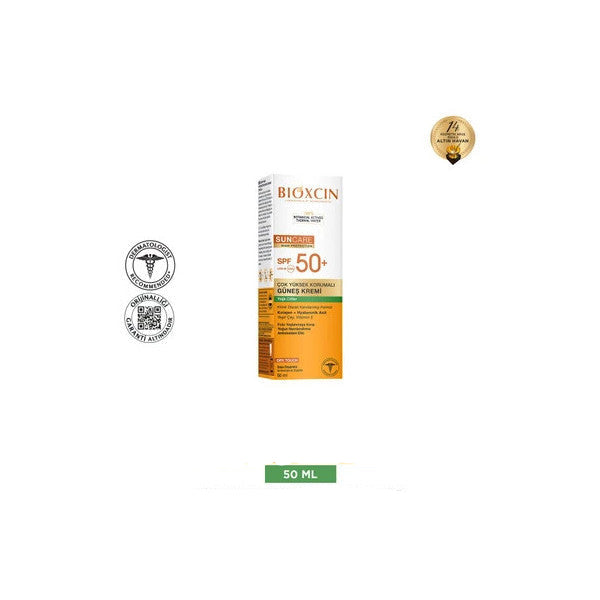 Bioxcin Sun Care Very High Protection Sun Cream For Oily Skin Spf 50+ 50 Ml - Collagen And Hyaluronic Acid
