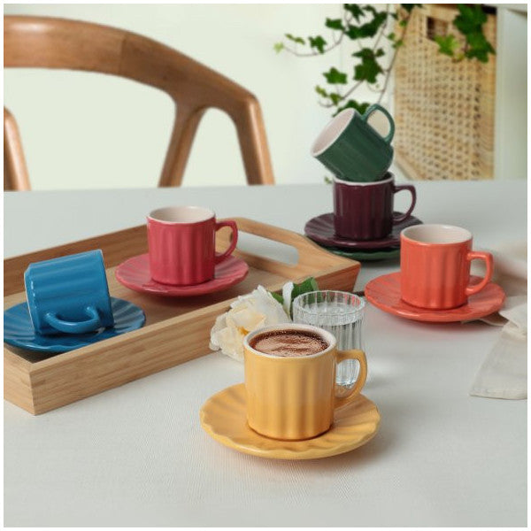 Keramika Mix Sirius Coffee Cup Set 12 Pieces For 6 Persons - 087/573