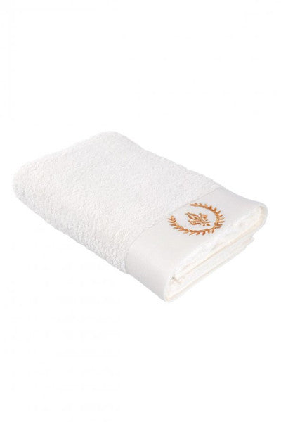 Ecocotton Aslışah Bath Towel Men's 100%  Organic Cotton Embroidered Cream 80X150 Cm