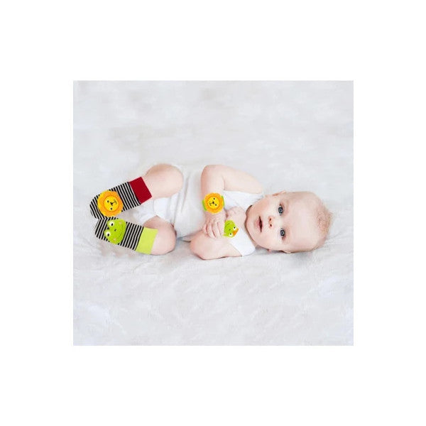 Babyjem Rattle Sock And Bracelet Lion & Frog