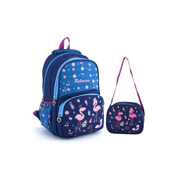 Relxion Primary School Bag With Feeding Flamingo 1340