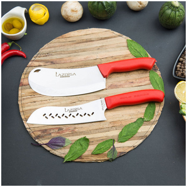 Lazbisa Kitchen Knife Set Chef Knife Curved Santaku 2K Cleaver Pizza Onion Pita Pastry Cleaver Set Of 2